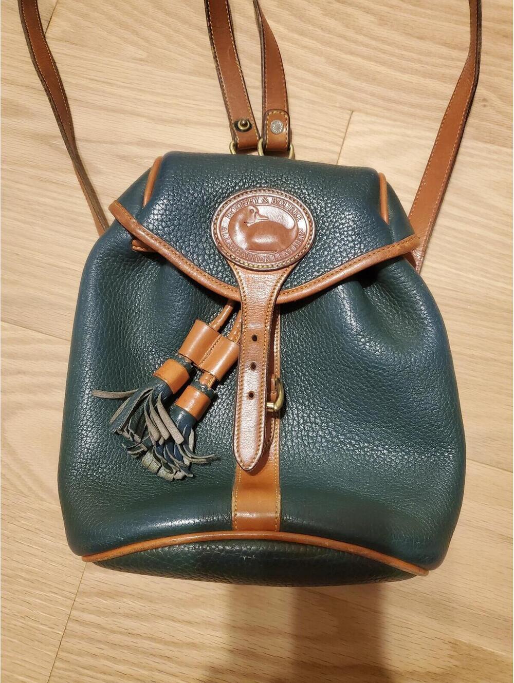 Vintage Dooney & Bourke All Weather Leather Drawstring Backpack